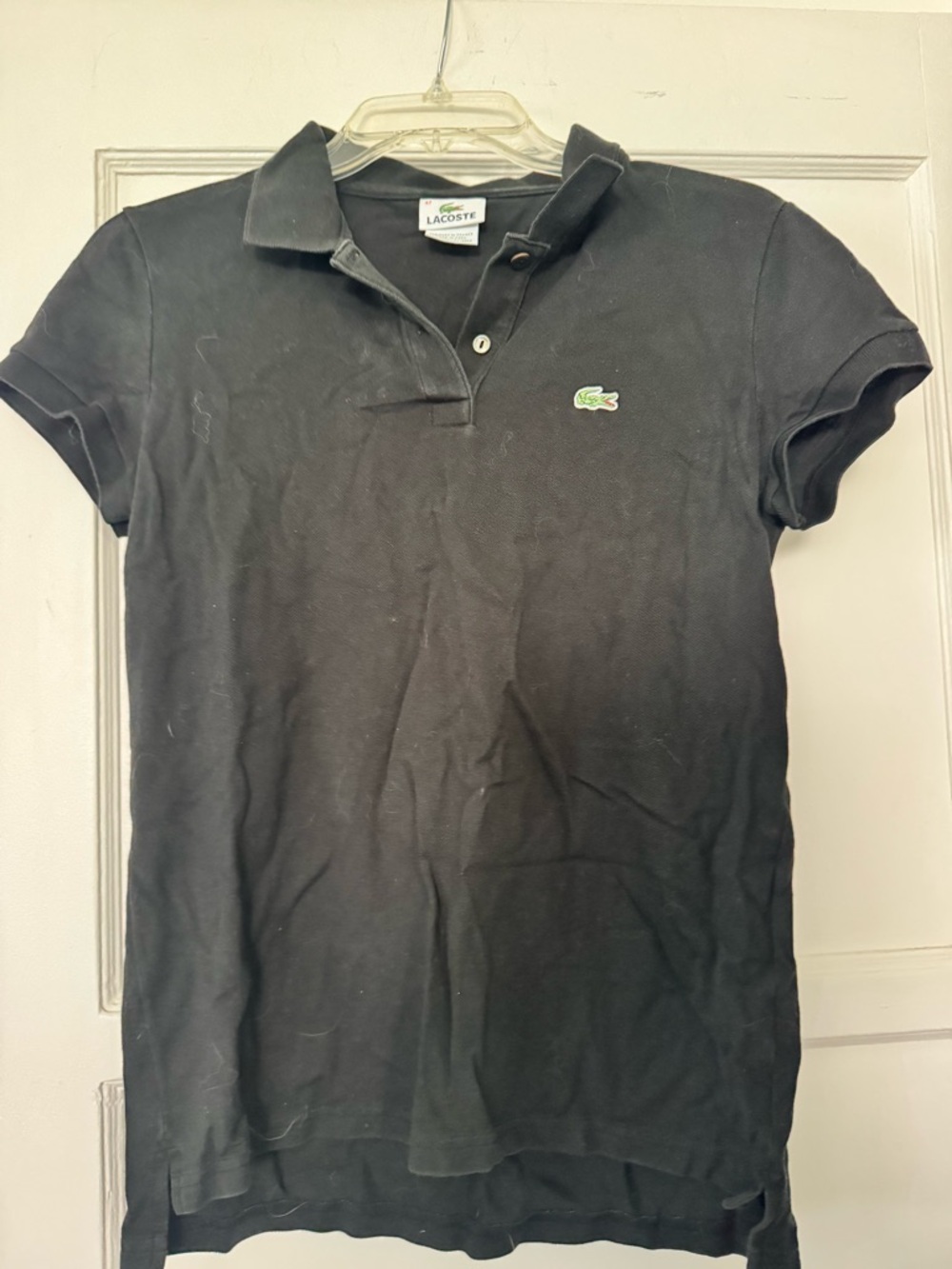 Lacoste Black Polo with Green & Red Crocodile Logo